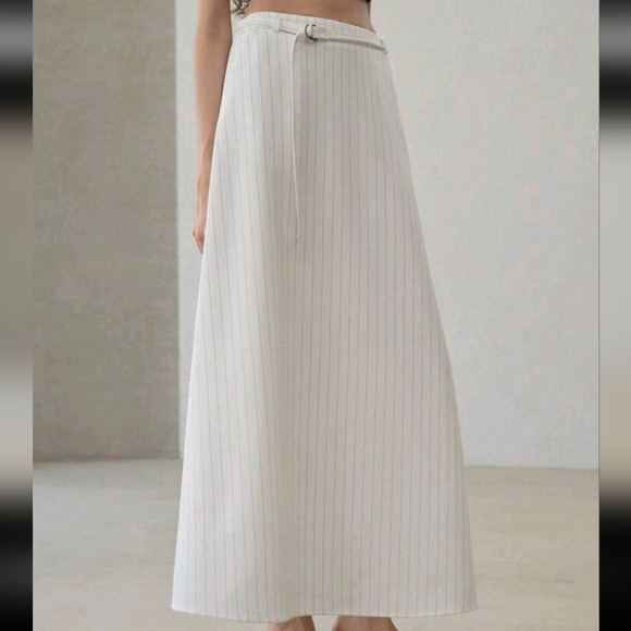 STRIPED A LINE SKIRT - Picture 1 of 4